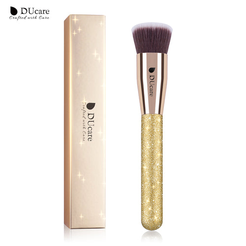 DUcare 1 PC Foundation Brush Flat Kabuki Brush Golden Face - Ducare