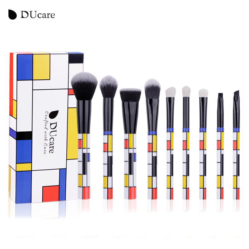 9 PCS Makeup Brushes Kabuki Foundation Eyeshadow - Ducare